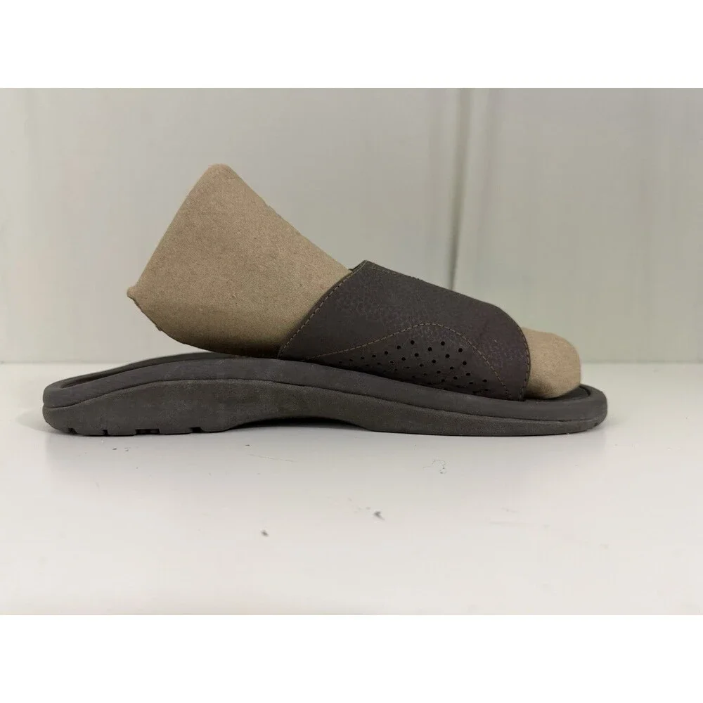 OLUKAI Dark Java Nalu Slide Sandals Mens Sz 9 EU 42 Beach Vibes  Hook & Loop